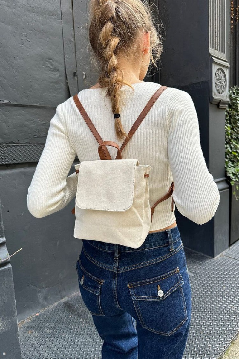 Sac a Dos Brandy Melville Mini Blanche | JON-40341626